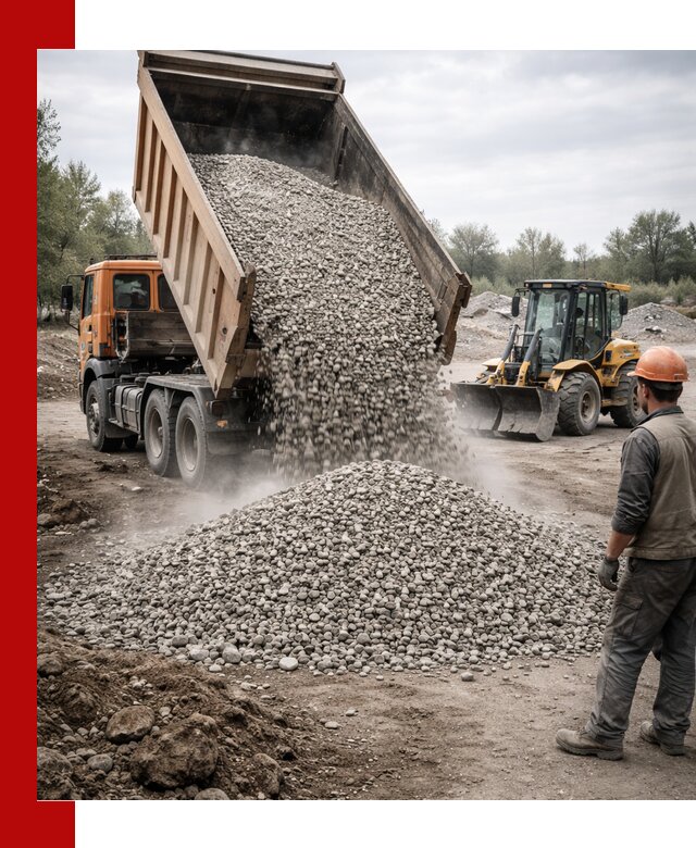 Доставка щебня в Химках крупными и мелкими фракциями