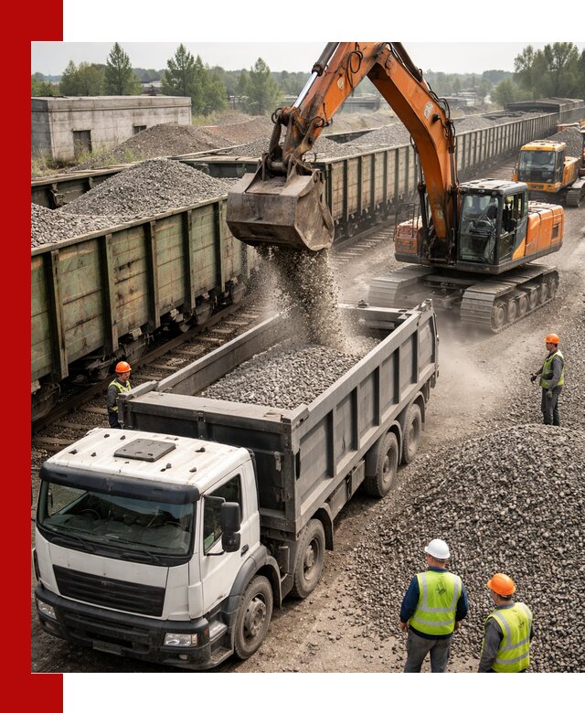 Железнодорожный щебень фракция 25–60 для поставок в Химках