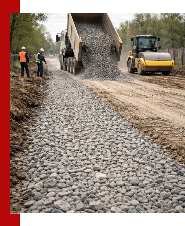 Доставка щебня для отсыпки дорог в Химках высокого качества