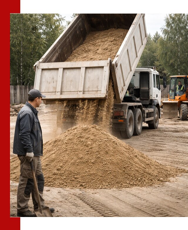 Доставка и продажа песка с разгрузкой в Химках