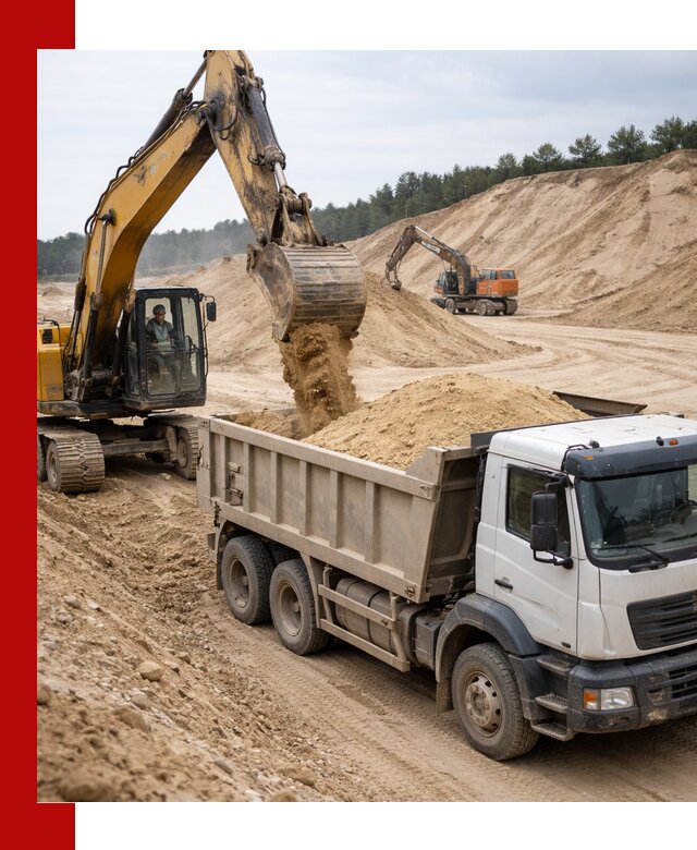 Доставка карьерного песка с самосвалами и разгрузкой в Химках