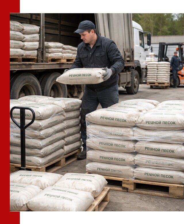 Речной песок в мешках с доставкой в Химках