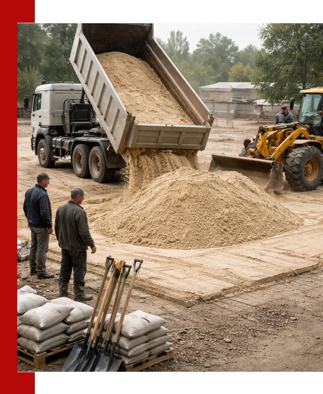 Доставка мытого песка в Химках с самосвалами по выгодной цене
