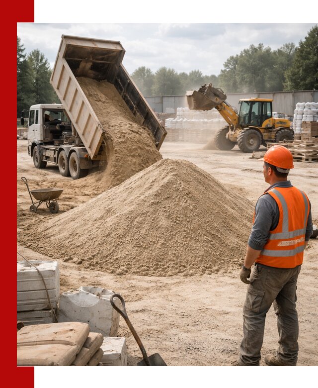 Доставка строительного песка с самосвалом в Химках