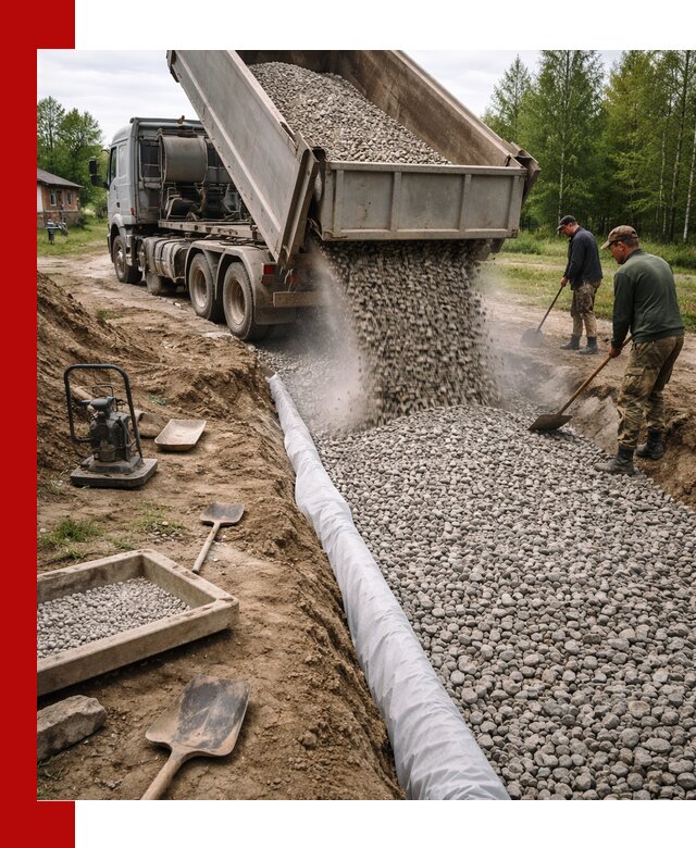 Гравий для дренажа с доставкой в Химках качественный и недорогой