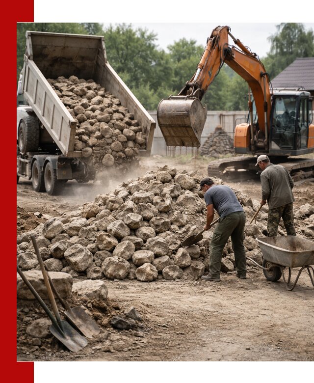 Доставка и разгрузка бутового камня в Химках