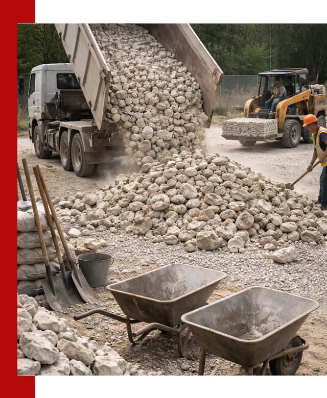 Доставка и продажа бутового известнякового камня в Химках