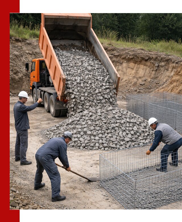 Камень для габионов с доставкой в Химках быстро и надёжно