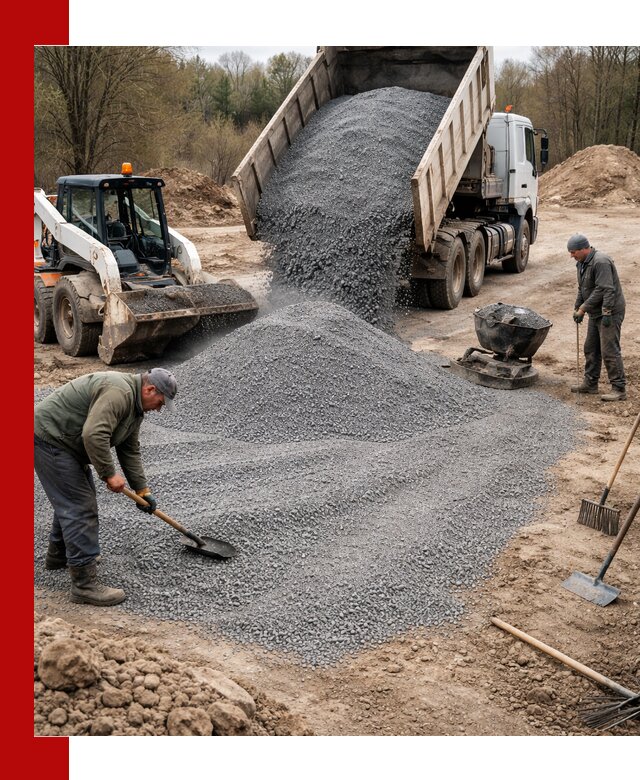 Отсев для подсыпки в Химках — доставка и подсыпка на участок