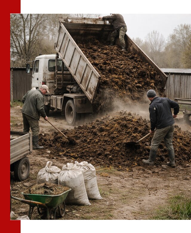 Доставка коровьего навоза самосвалом в Химках
