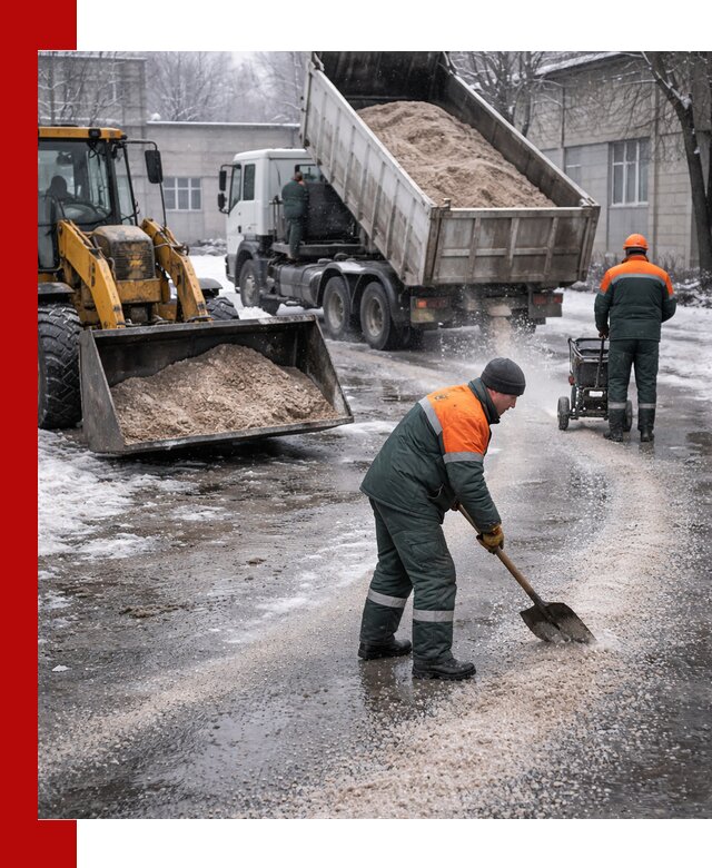 Реагент против гололеда с доставкой и нанесением в Химках
