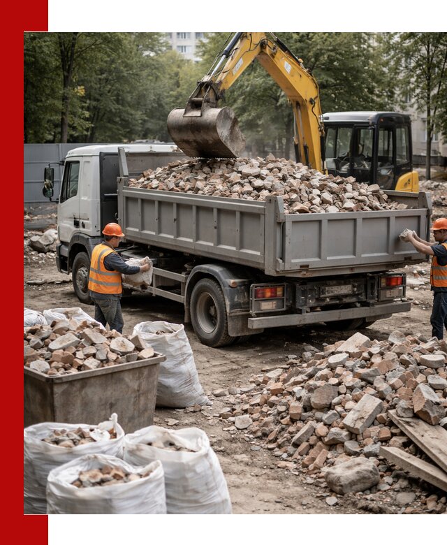 Вывоз строительного мусора в Химках с самосвалами и контейнерами