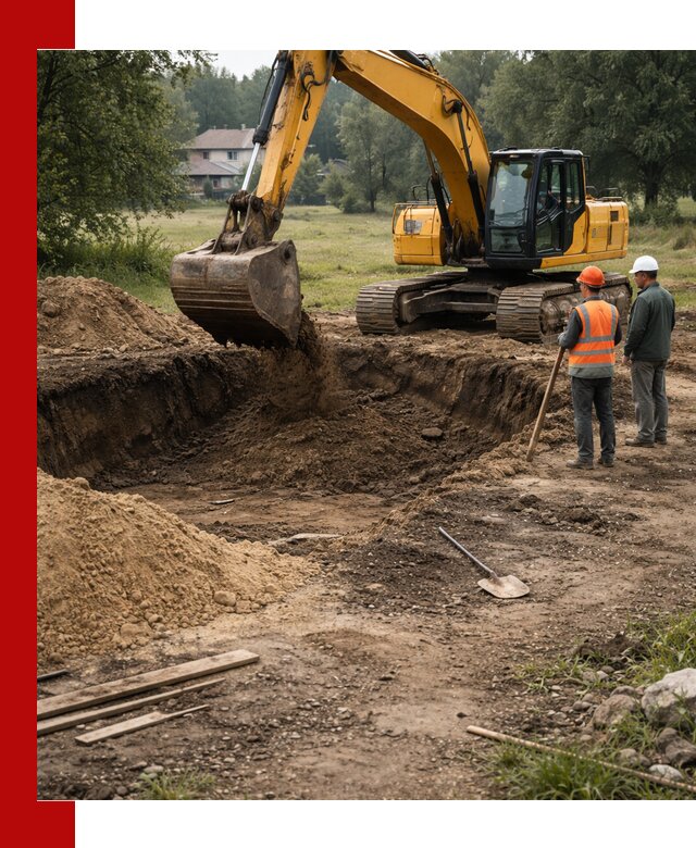 Рытье котлована под фундамент в Химках (быстро и недорого)