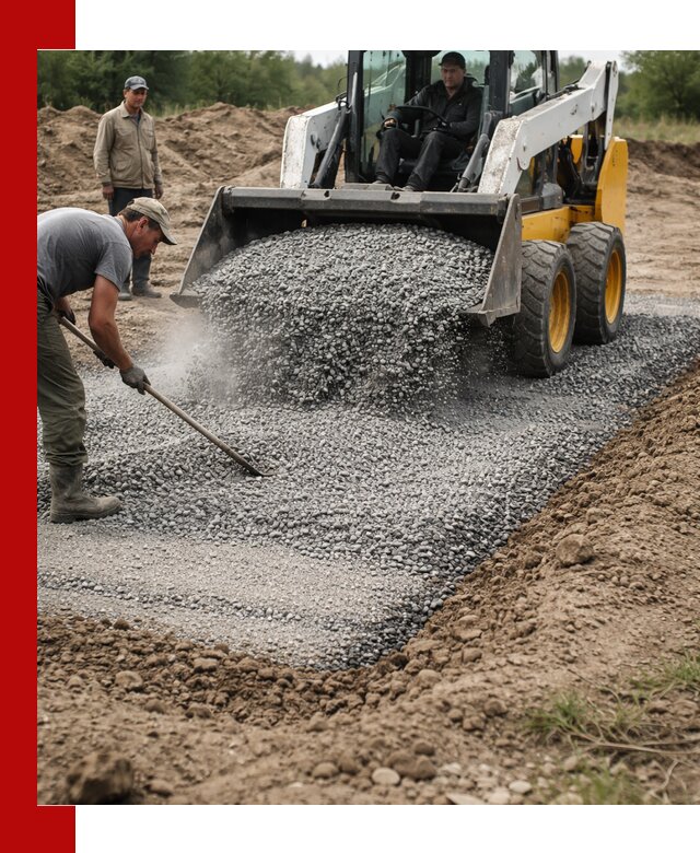 Устройство щебеночной подушки в Химках для дорог и фундаментов